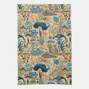 Chinoiserie Exotische Vogels Botanisch Patroon (6) Theedoek