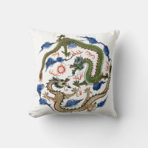 Chinoiserie Famille Verte Draken  Kussen