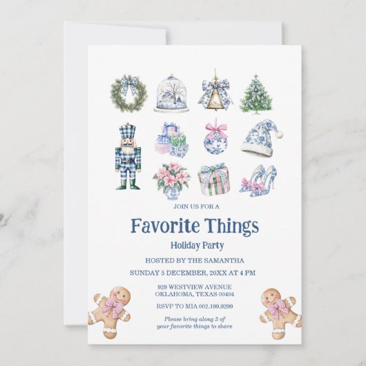 Chinoiserie Favoriete Dingen Feestdagen Party Kaart (Voorkant)