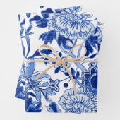 Chinoiserie Floral Bird Blue en White Decoupage Inpakpapier Vel (In situ)