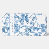 Chinoiserie Floral Bird Dusty Blue in White Script Case-Mate iPhone Case (Achterkant (horizontaal))