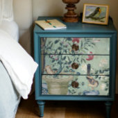 Chinoiserie Floral Birds Pot Mint in blauw Decoupa Tissuepapier