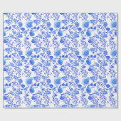 Chinoiserie Floral Blue en White Cadeaupapier (Vlak)