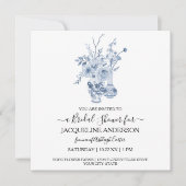 Chinoiserie Floral Blue Vrijgezellenfeest Kaart (Voorkant)