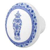 Chinoiserie Floral Blue White Ginger Jar  Keramische Knop (Rechts)