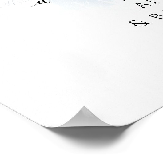 Chinoiserie Floral Blue White Welcome Baby shower Poster (Hoek)