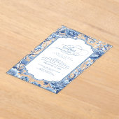 Chinoiserie Floral Border Afstuderen ID1098 Acryl Uitnodigingen (Laagn)