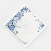 Chinoiserie Floral Border Wedding ID1094 Servet (Hoek)
