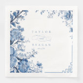 Chinoiserie Floral Border Wedding ID1094 Servet (Voorkant)