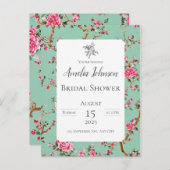 Chinoiserie Floral Briefkaart Invitation (Voorkant / Achterkant)