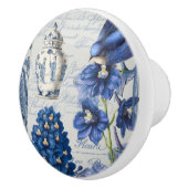 Chinoiserie Floral Delft Blue White Ginger Jar Keramische Knop (Rechts)