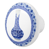 Chinoiserie Floral Dragonfly Blue White Ginger Jar Keramische Knop (Rechts)