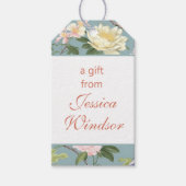 Chinoiserie Floral Jade Egret Cadeaulabel (Voorkant)