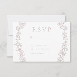 Chinoiserie Floral krans bruiloft RSVP Kaartje
