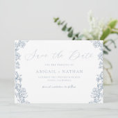  Chinoiserie Floral krans bruiloft Save The Date (Staand voorkant)
