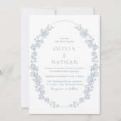  Chinoiserie Floral Krans Lijst bruiloft Kaart (Voorkant)