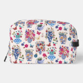 Chinoiserie Floral Monogram Cosmetic Makeup  Toilettasje (Achterkant)