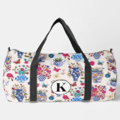 Chinoiserie Floral Monogram Weekender Travel Bag Plunjezak (Voorkant)