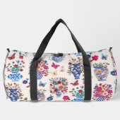 Chinoiserie Floral Monogram Weekender Travel Bag Plunjezak (Achterkant)