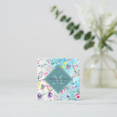 Chinoiserie Floral Pattern Vierkante Visitekaartje (Staand voorkant)