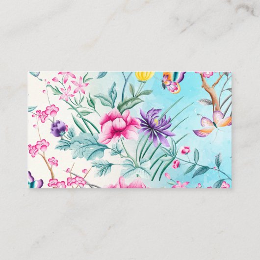 Chinoiserie Floral Pattern Visitekaartje (Achterkant)