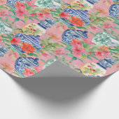 Chinoiserie Floral Pattern Wrapping Paper Cadeaupapier (Hoek)