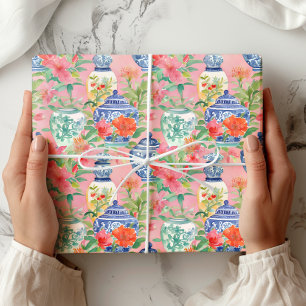 Chinoiserie Floral Pattern Wrapping Paper Cadeaupapier