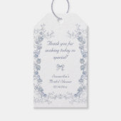 Chinoiserie Floral Something Blue Vrijgezellenfees Cadeaulabel (Voorkant)