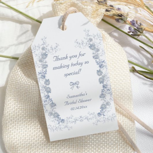 Chinoiserie Floral Something Blue Vrijgezellenfees Cadeaulabel
