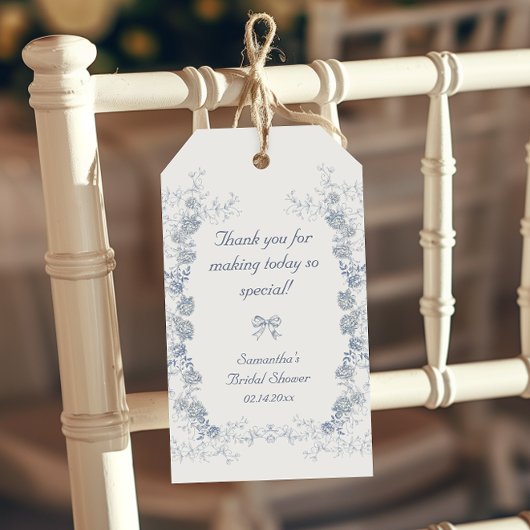 Chinoiserie Floral Something Blue Vrijgezellenfees Cadeaulabel