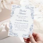 Chinoiserie Floral Something Blue Vrijgezellenfees Kaart