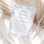 Chinoiserie Floral Something Blue Vrijgezellenfees Kaart