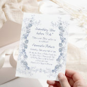 Chinoiserie Floral Something Blue Vrijgezellenfees Kaart