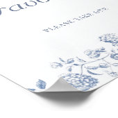 Chinoiserie Floral Vrijgezellenfeest Favors Poster (Hoek)