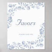 Chinoiserie Floral Vrijgezellenfeest Favors Poster (Voorkant)