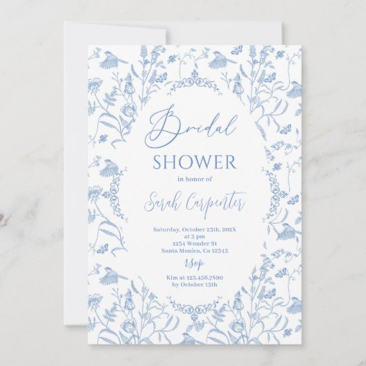 Chinoiserie Floral Vrijgezellenfeest Kaart (Voorkant)