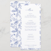 Chinoiserie Floral Wedding Menu (Voorkant / Achterkant)