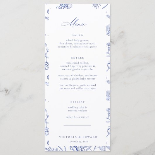 Chinoiserie Floral Wedding Menu (Voorkant)
