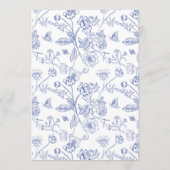 Chinoiserie Floral Wedding Table Number Card Menu (Achterkant)