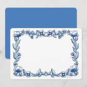 Chinoiserie Flower Border Bedankkaart (Voorkant / Achterkant)