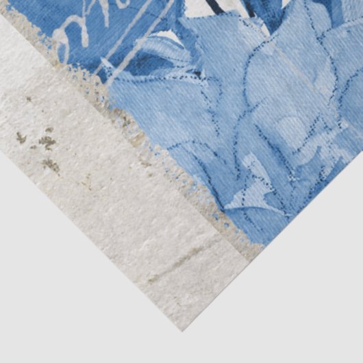 Chinoiserie Flower Foliage Blue White Decoupage Tissuepapier (Detail)