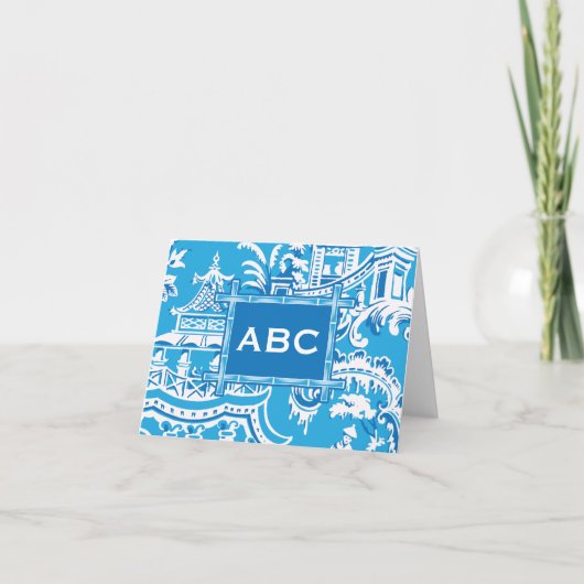 Chinoiserie Folded Notecard Bedankkaart (Voorkant)