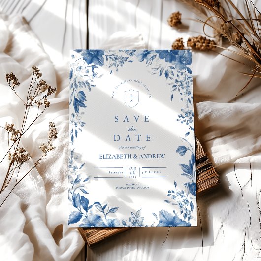 Chinoiserie Frans Blauw Victoriaans Bloemen Bruilo Save The Date