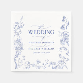 Chinoiserie Frans Blauw Victoriaans Bloemen Bruilo Servet