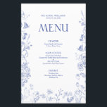 Chinoiserie Frans Blauw Victoriaans Bruiloft Menu<br><div class="desc">Introductie van onze glamoureuze Chinoiserie Frans Blauw Victoriaans huwelijksmenu! Elegant gemaakt met een handgetekend ontwerp en met prachtige blauwe tuinbloemen, zoemende bijen en delicate vlinders, is dit een tijdloos menu voor uw speciale dag dat niet snel zal worden vergeten. Perfect gemaakt om de stijl van zelfs de meest geavanceerde gelegenheden...</div>