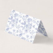 Chinoiserie Frans Blauw Victoriaans Place Card Kaart (Achterkant)