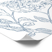 Chinoiserie Frans Blauw Vrijgezellenfeest Welkom Poster (Hoek)