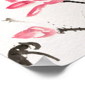 Chinoiserie Freehand Waterverf Lotus Flowers Poster (Hoek)