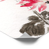 Chinoiserie Freehand Waterverf Lotus Flowers Poster (Hoek)