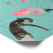 Chinoiserie Freehand Waterverf Lotus Flowers Poster (Hoek)